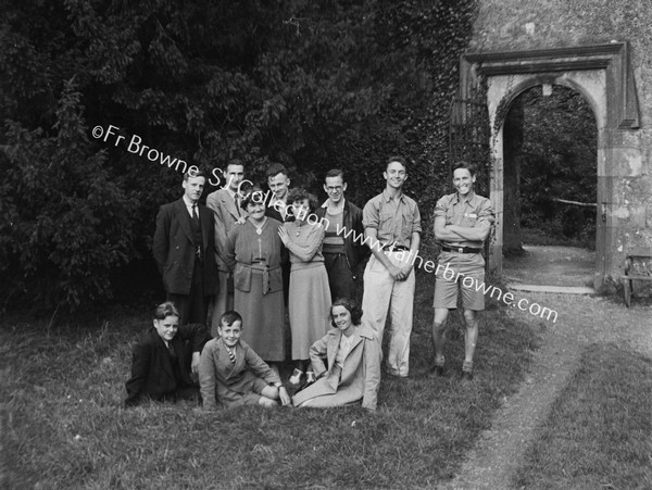 GROUP OUTSIDE CASTLE